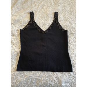 Women's Y2K Black Tank with Buttons All Over!